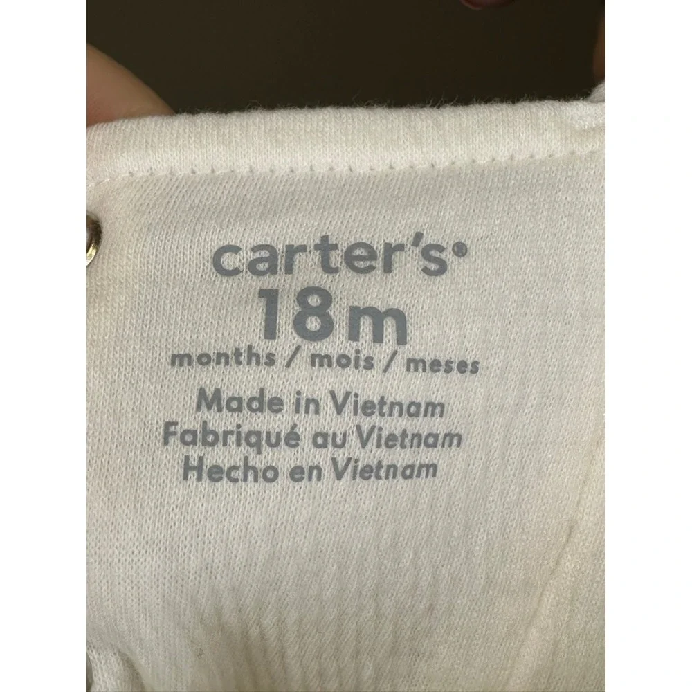 Carters Baby Girls Floral Embroidered‎ Dress Bodysuit Romper Size 18 Months NWT